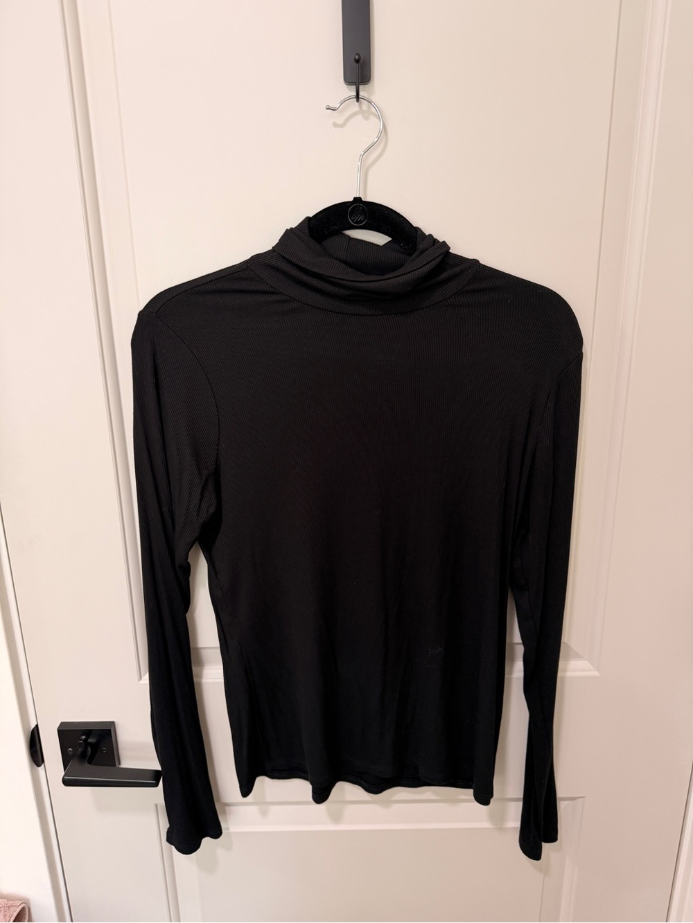 Time and Tru Black Long-Sleeve Turtleneck Top